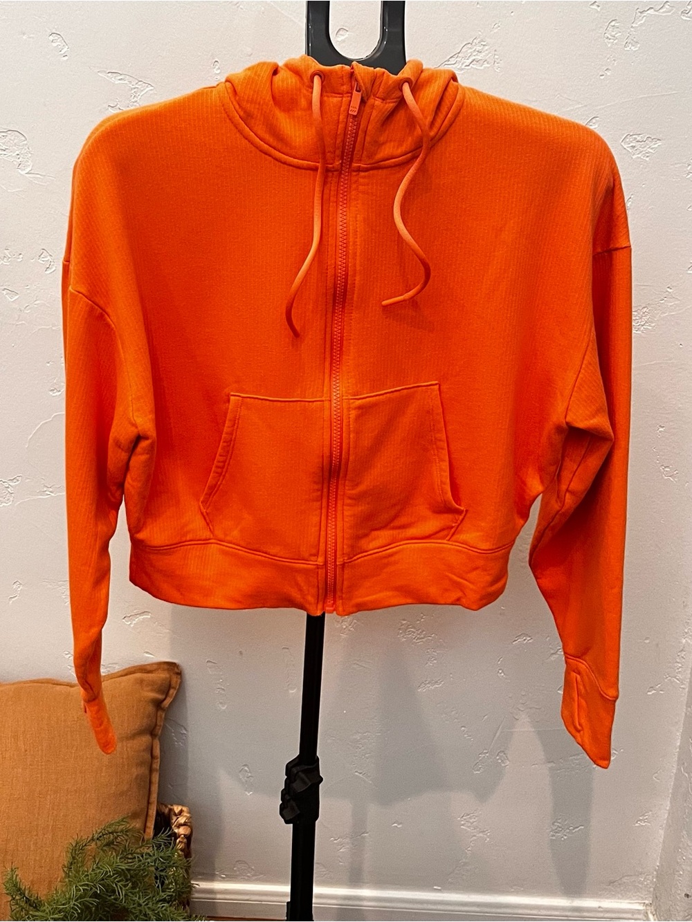 All in Motion Cropped Orange Zip-Up Hoodie Jacket - Women's
